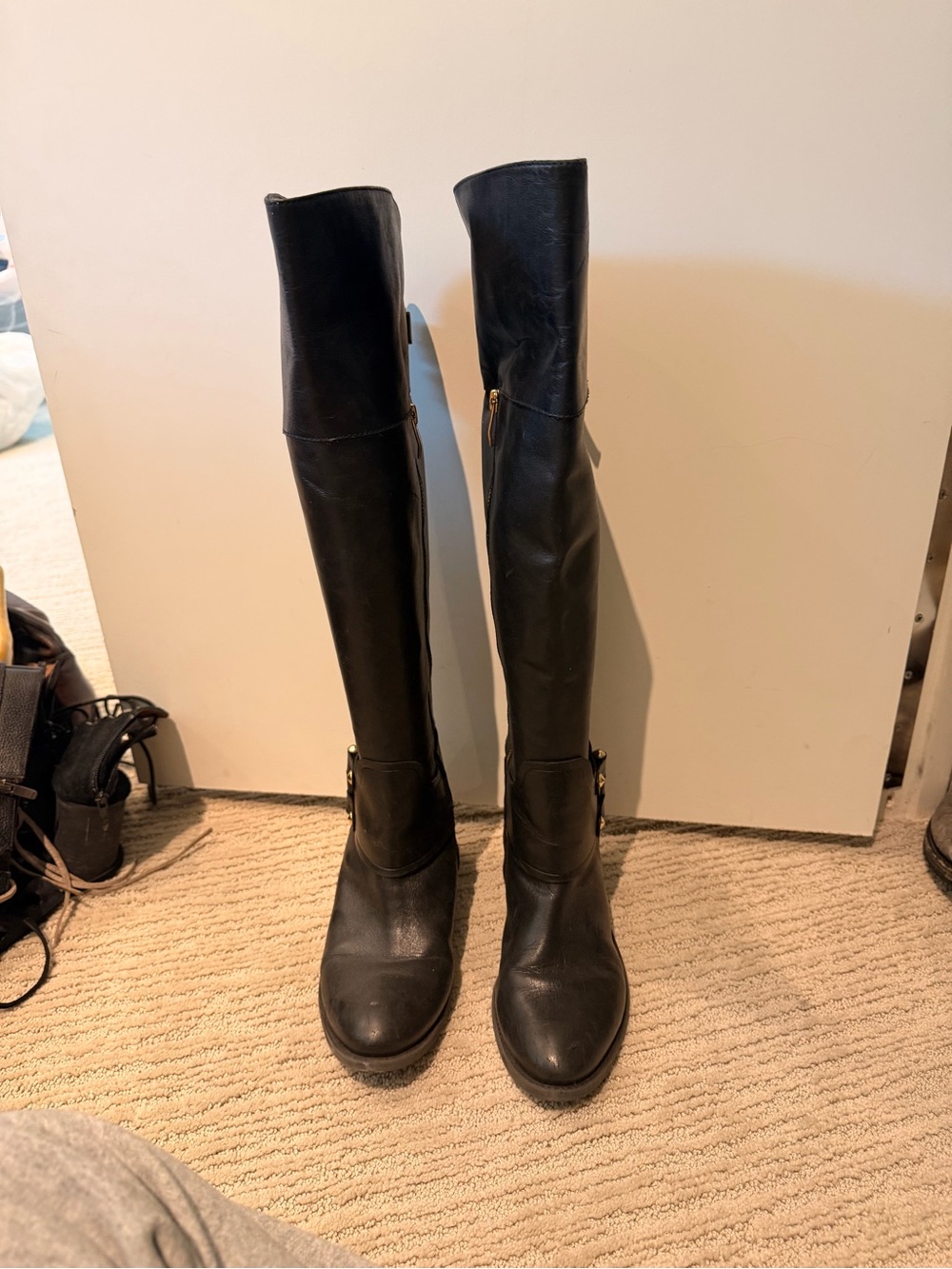 Vince Camuto Black Over-the-Knee Leather Boots